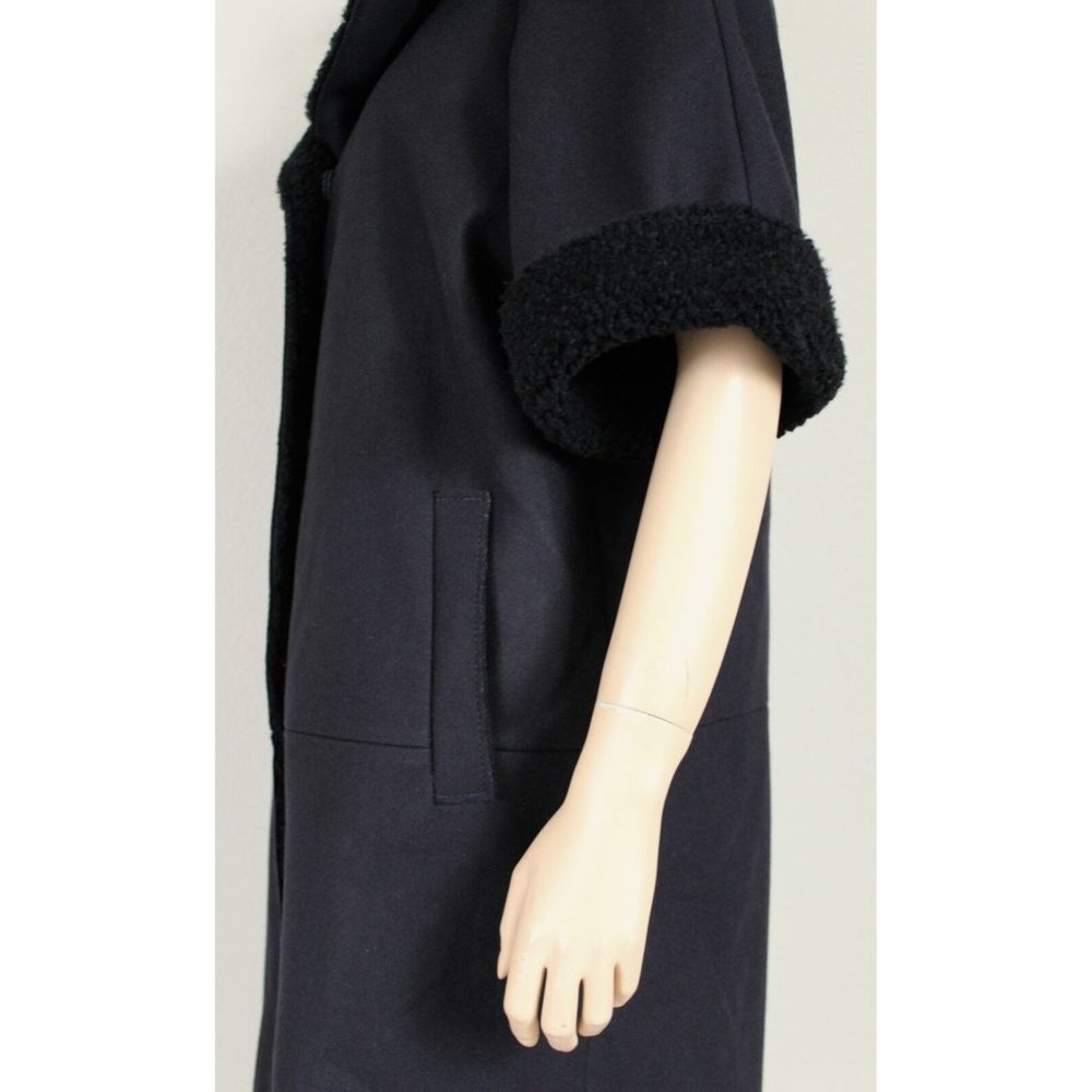 Marni Wool Lamb Shearling Cashmere Black Jacket Coat, Size 42 Us 6 View 6
